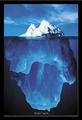 Image de Motivational - Poster - Hidden Depths, Iceberg + cadre amovible, Shinsuke® Maxi MDF noir, vitre acrylique