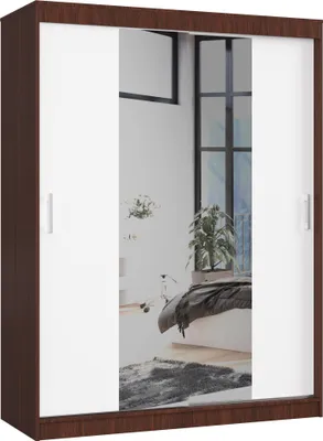 Produktbild von Akord Schwebetürenschrank Wenge/Weiß 150X60X200 Cm