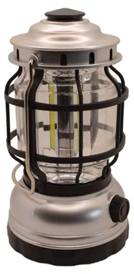 Produktbild von Campinglaterne dimmbar Ø 102 x 180 mm 3 COB LED Zeltlampe Gold oder Silber, Farbe:silber