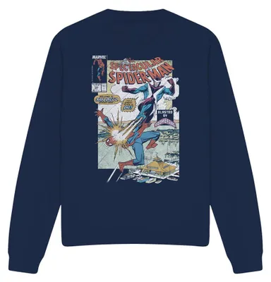 Image de Spider-Man - Sweat-shirt « Blasted By Boomerang » pour homme/femme, unisexe TV34270 (M) (bleu marine)