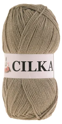 100g Strickgarn CILKA by VLNIKA Klassikgarn Strickwolle mit Schimmereffekt, braunbeige