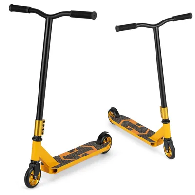 Produktbild von GOPLUS Stunt Scooter ab 10 Jahre, Kickscooter mit 360° Lenkung, 110mm PolyurethanRädern, ABEC 7 Kugellager, Aluminium Deck, Schwarz