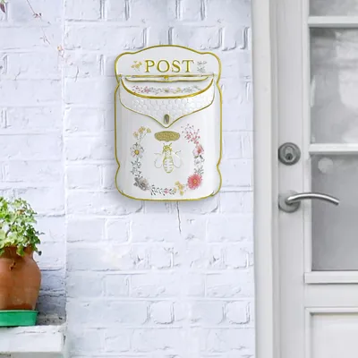 Produktbild von Vintage Antike Postbox Briefkasten Wandhalterung - Außen Antiker Stil Nostalgischer Charme - Wohnkultur Metallbriefkasten Garten Außen Dekoration