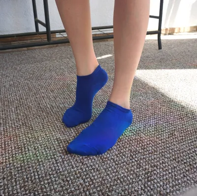 Produktbild von Sneaker Socken 3-er Pack für Damen und Kinder Unifarben Royal Blau Größe 35-38 Glatt