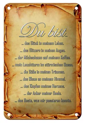 Produktbild von Blechschild Spruch 12x18cm Du bist Glück in meinem Leben