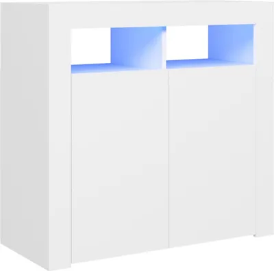 Produktbild von Sideboard mit LED-Leuchten Weiß 80x35x75 cm