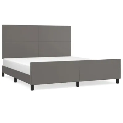 Image de Cadre de lit sans matelas gris 160x200 cm similicuir