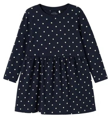 Image de Name IT Mädchen Nmfvivia Robe, Modèle Noos, Couleur : Bleu Saphir Foncé / Motifs : Points (imprimé)