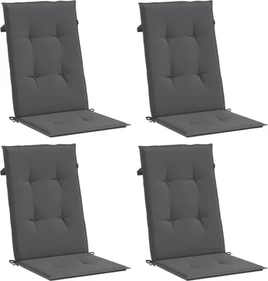 Produktbild von vidaXL Gartenstuhlauflagen für Hochlehner 4 Stk. Anthrazit 120x50x3 cm