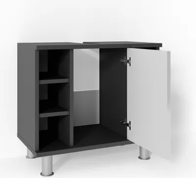 Produktbild von Vicco Waschbeckenunterschrank Fynn, 60 x 54 cm, Anthrazit/Weiß