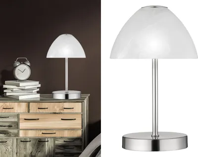 Produktbild von LED Tischleuchten 2er SET Metall 4-fach Touch Dimmer Silber matt, 24cm hoch