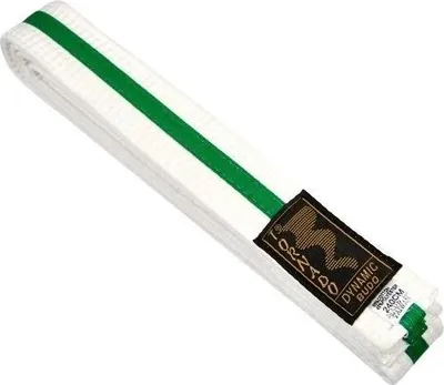 Produktbild von TEKKA BUDO Kampfsport Gürtel mit Mittelstreifen weiß-grün 220 cm 2-farbig - Budogürtel, Karate, Judo, Taekwondo, Ju-Jutsu
