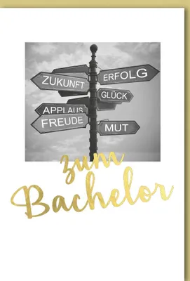 Produktbild von Bachelor - Glückwunschkarte im Format 11,5 x 17 cm mit Umschlag - Zum