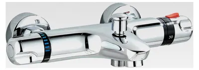 Produktbild von Badewannenarmatur mit Thermostat für Wandmontage im Badezimmer, Chrom