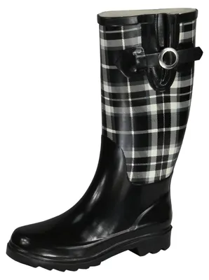 Produktbild von Beck Damen Gummistiefel Regenstiefel Stiefel Pepita, Farbe:Schwarz, Schuhgröße:EUR 41, Artikel:-506 Pepita
