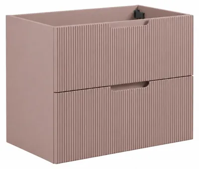 Productafbeelding van Badplaats Wastafelkast Thermis 80 x 48 cm – Roze Mat – Hangend Wastafelmeubel Met Lades, AI-gegenereerde afbeelding