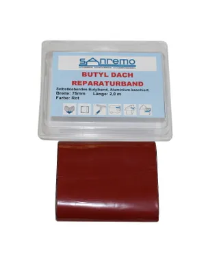 Produktbild von Sanremo DACH Reparaturband Dachrinne selbstklebendes Alu-Butylband Dunkelrot 75mm x 2m