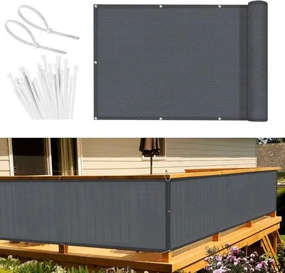 Zdjęcie produktu dla Parasol balkonowy z HDPE, 80 x 400 cm, kolor antracytowy, zapewniający prywatność