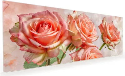 Produktbild von Küchenrückwand Spritzschutz Glas mit Motiv Rosen Bouquet 40 x 40 cm