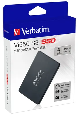 Obrázek produktu pro Verbatim Vi550 S3 4TB 2,5" interní SSD disk SATA III černý