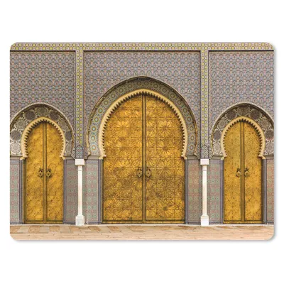Produktbild von MuchoWow® Mauspad Mousepad Türen - Architektur - Gold - Muster 40x30 cm - Mousepads - Maus Mat - Pad - Mausunterlage - Anti Rutsch