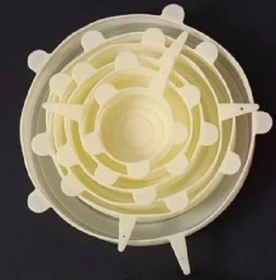 Immagine prodotto di Coperchi in silicone flessibile – confezione da 6 pezzi – coperchi sottovuoto riutilizzabili – resistenti – universali – colore giallo