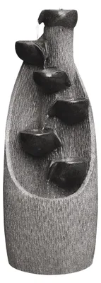 Gartenbrunnen Scale, frostbeständig, mit LED, 91x33x29,5 cm, Polyharz, grau