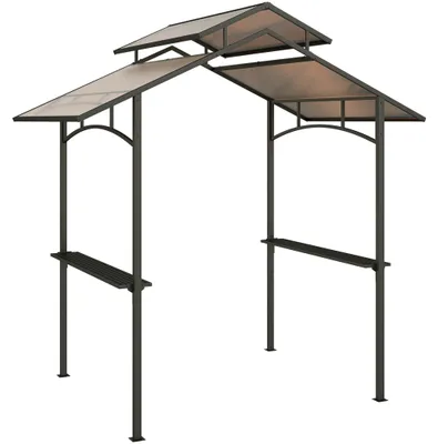 Obrázek produktu pro Altán s grilem 2,4 x 1,5 m, ocelový rám, 2 police