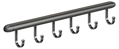Produktbild von Küchenschiene mit Haken - Utensilienregal mit Schiebehaken zur Wandmontage - Utensilienhalter für Pfannen und Löffel - selbstklebend 30 cm