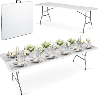 Zdjęcie produktu dla Stół cateringowy ogrodowy składany 244 cm Plonos biały
