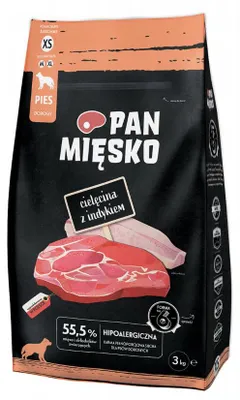 Zdjęcie produktu dla Pan Mięsko sucha karma dla psa Cielęcina z indykiem XS 3kg