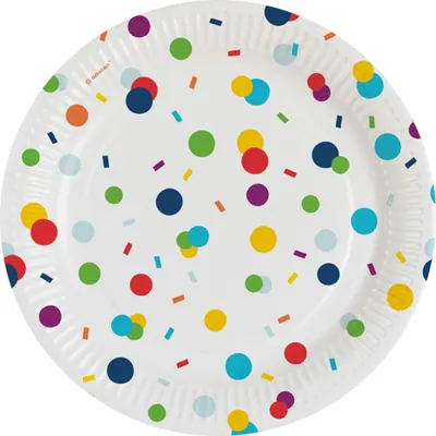 Produktbild von amscan HB 8 TELLER CONFETTI RD 18CM RD 18CM