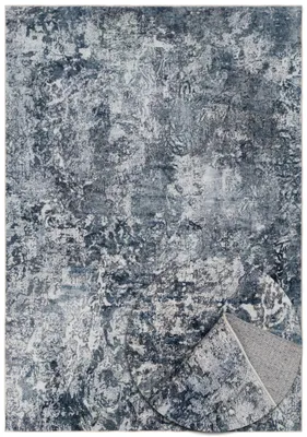 Produktbild von Modern Marmor Teppich - Weich - Maschinenwaschbar - Rutschfest - Premium Polyester Fasern - Blau - 120cm x 160cm