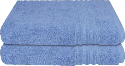 Produktbild von Schiesser Frottier Duschtuch Milano im 2er Set | 100% Baumwolle aus nachhaltiger Produktion | weich, saugstark, farbecht | 70x140cm | Hellblau