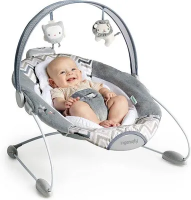 Image de Transat automatique pour bébé, 2 vitesses de balancement, 12 mélodies, arceau à jouets amovible, siège lavable