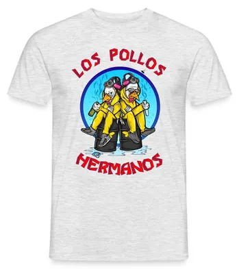 Produktbild von Spreadshirt Breaking Bad Los Pollos Hermanos White Pinkman Männer T-Shirt, S, Grau meliert