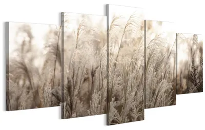 Produktbild von LUMASOUL Wandbilder Wohnzimmer 5-teilig Leinwandbild Natur 100x50 cmMehrteilige Wanddeko für Schlafzimmer Flur Büro