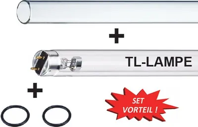 Produktbild von TMC UVC 55 Watt Set TL-Lampe + Quarzglas + 2x O-Ring - KOMPLETT-SET !!!
