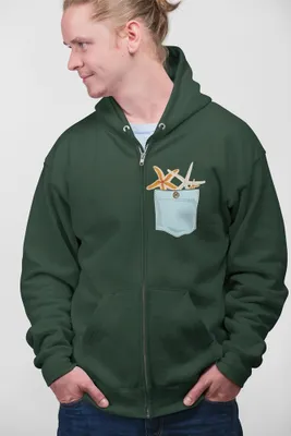Produktbild von D&B Uni Hoodie ZIPPO00029 Sea Star Waldgrün-Größe S