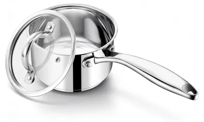 Immagine prodotto di Casseruola in acciaio inox - 14 cm - 0,9 litri - Pentola con coperchio in vetro - Adatta all'induzione