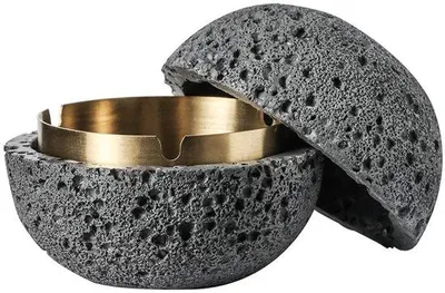 Immagine prodotto di Posacenere grigi, posacenere in acciaio inossidabile inodori con coperchio decorativo.