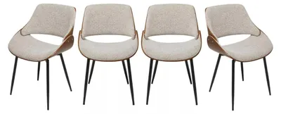 Produktbild von SIGNATURE - Set mit 4 Stühlen aus Nussbaum und Stoff L56 cm - MANNIX