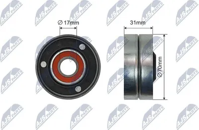 Produktbild von NTY RNK-LR-015 Spannrolle Keilrippenriemen 70mm für LAND ROVER Range Rover Sport (L320) Discovery IV (L319) Discovery III (L319)