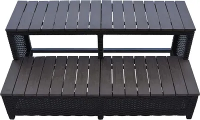 Produktbild von Stufen im Rattan Design - Randmöblierung für eckige Whirlpools, Länge: 100 cm