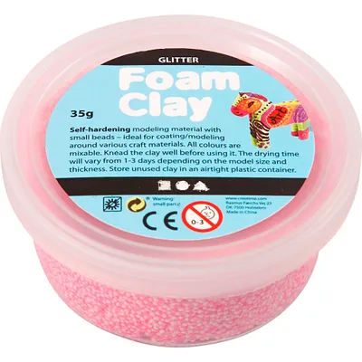Produktbild von Foam Clay® , Glitter, Rosa, 35 g/ 1 Dose [HOB-78862]