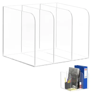 Image de Omgoods - Organisateur de bureau en acrylique avec 3 compartiments