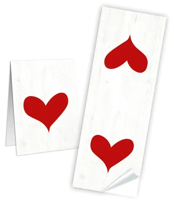 Produktbild von Herz Aufkleber rot weiß selbstklebend 5 x 14,8 cm 10 Stück100 Stück
