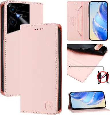 Produktbild von Lederhülle für Tecno Pova Neo 3 Hülle Flip Brieftasche Kartenfächern Ständer Schutzhülle Pink