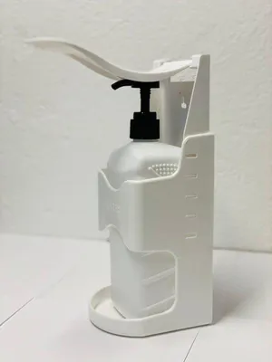 Produktbild von Desinfektionsmittel- oder Seifenspender mit Armhebel 1L Nachfüllbar für Desinfektionsmittel, aus Kunststoff