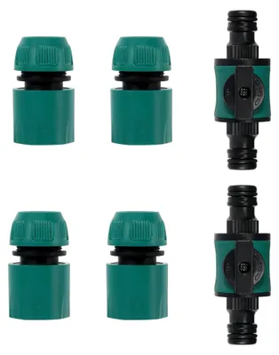 Produktbild von Gartenschlauchkupplung mit Regulierventil, 6 Stück Wasserschlauch Schnellverbinder